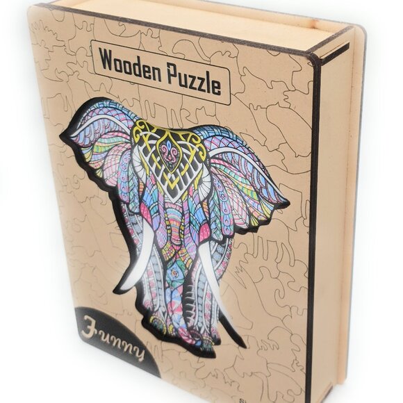 Suvira Animal Wooden Puzzle - Engaging, Educational,Elephent - Picture 8 of 8